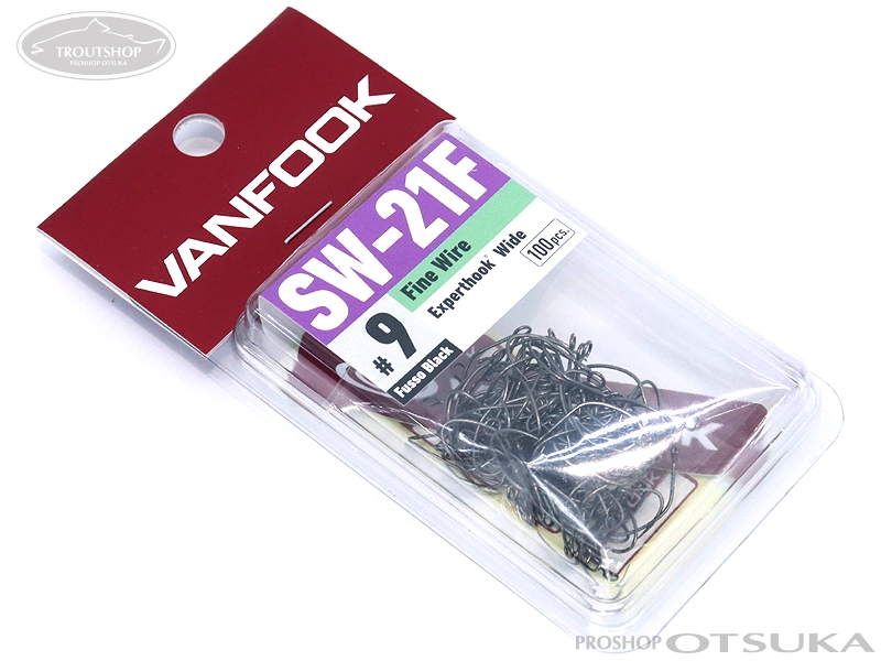 ヴァンフック スプーンエキスパートフック エキスパートフック SW-21F サイズ#9 細軸 #フッ素ブラック