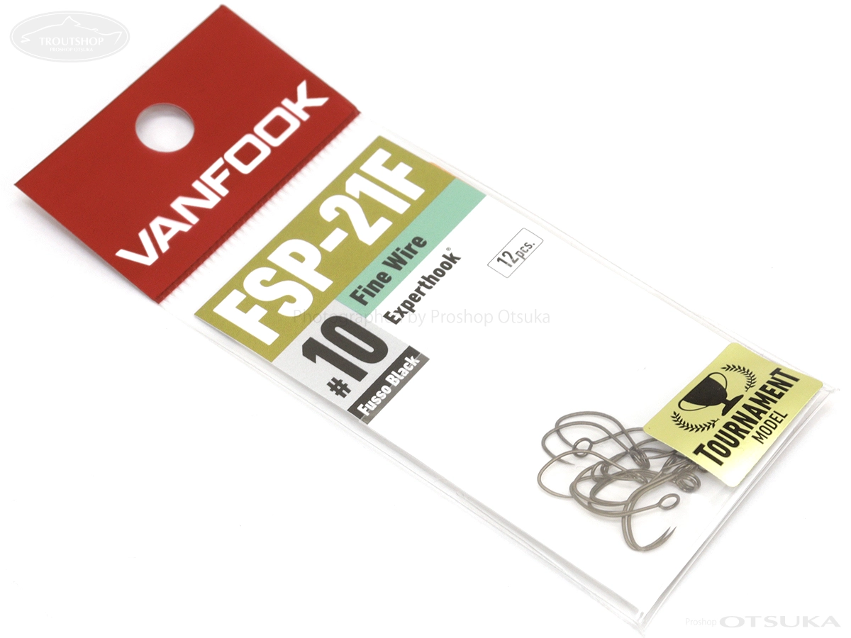 ヴァンフック スプーンエキスパートフック エキスパートフックファインコンペティション FSP-21F サイズ#10　フッ素コート #フッ素ブラック
