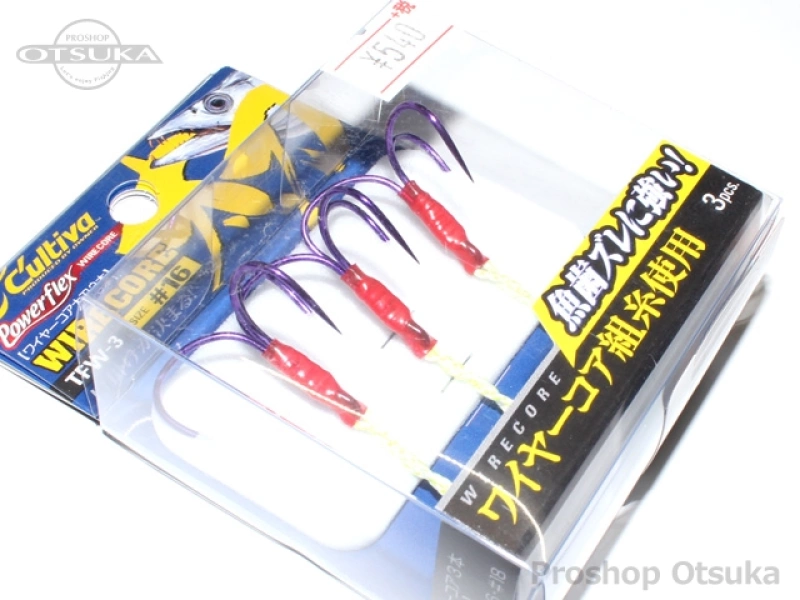 カルティバ 太刀魚用アシストフック TFW-3ワイヤーコア太刀魚 サイズ #16 