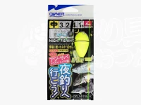 オーナー 夜釣りへ行こう！ウキ釣り編 -  予備鈎2セット 中 チヌ鈎3号ハリス2号道糸4号全長4m