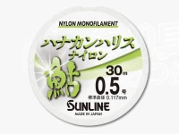 サンライン ハナカンハリスナイロン鮎 - 30ｍ #ライムレモン 0.5号