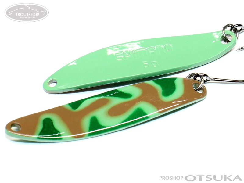 シマノ カーディフエリアスプーン カーディフスプーン スリムスイマー5.0g 5.0g カモエディション #003 グリーンブラカモ