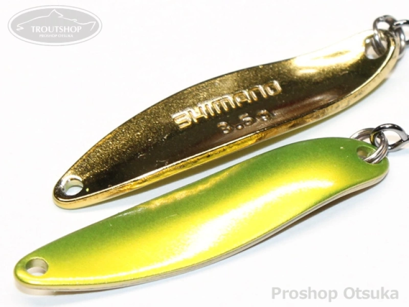 シマノ カーディフエリアスプーン カーディフスプーン スリムスイマー3.5g 3.5g #64T ライムゴールド