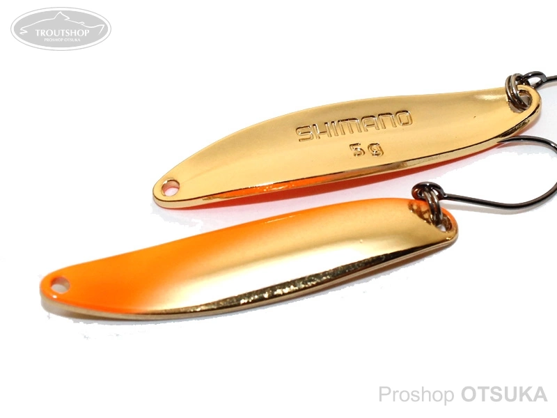 シマノ カーディフエリアスプーン カーディフスプーン スリムスイマー5.0g 5.0g プレミアムメッキ #70T オレンジゴールド