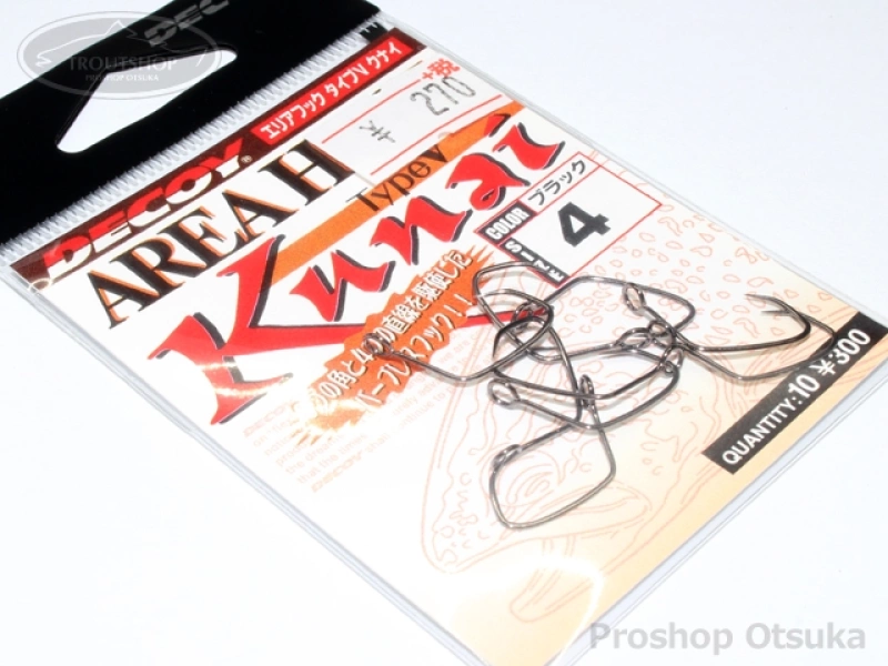 デコイ シングルフック デコイ エリアフック タイプV クナイ #4 #ブラック