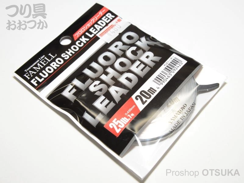 山豊テグス フロロショックリーダー 20m巻 25lb 7号 