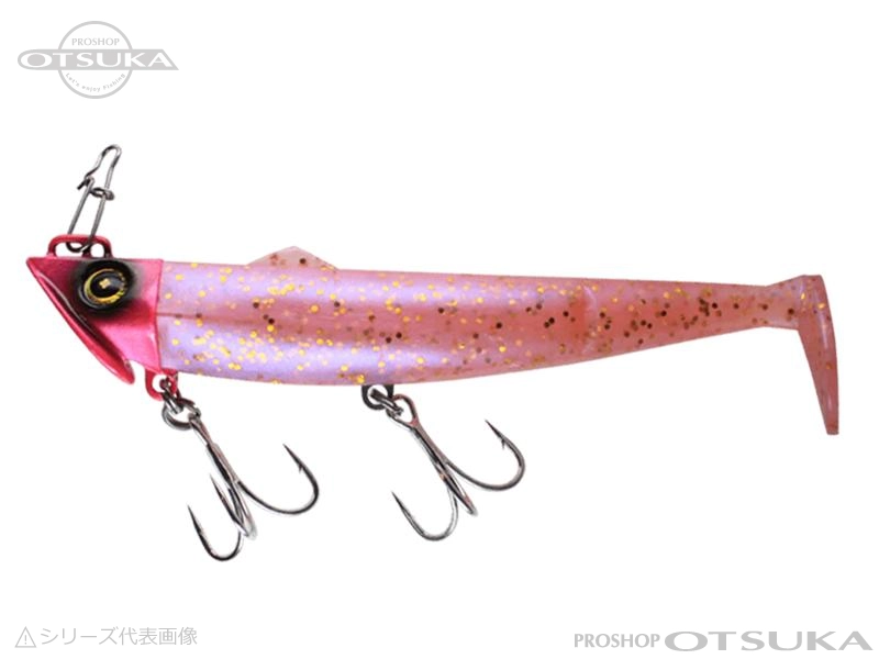 ハヤブサ ジャックアイ フリフリシャッド FS443 30g　ワーム4インチ #5 ピンクグロー金ラメ