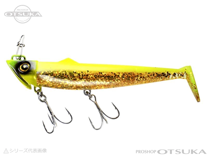 ハヤブサ ジャックアイ フリフリシャッド FS443 30g　ワーム4インチ #6 チャートゴールド