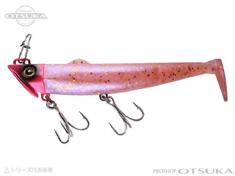 ハヤブサ ジャックアイ フリフリシャッド FS443 40g　ワーム4インチ #5 ピンクグロー金ラメ