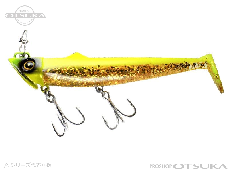 ハヤブサ ジャックアイ フリフリシャッド FS443 40g　ワーム4インチ #6 チャートゴールド