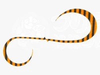 Hayabusa Free Slide Custom Silicone Neck Tie - SE188 Size 6 Bright Orange Zebra Bulky Carried Double