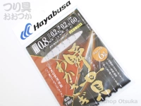 ハヤブサ 瞬貫わかさぎ -  秋田キツネ型 6本鈎  0.8号ハリス0.2号幹糸0.2号