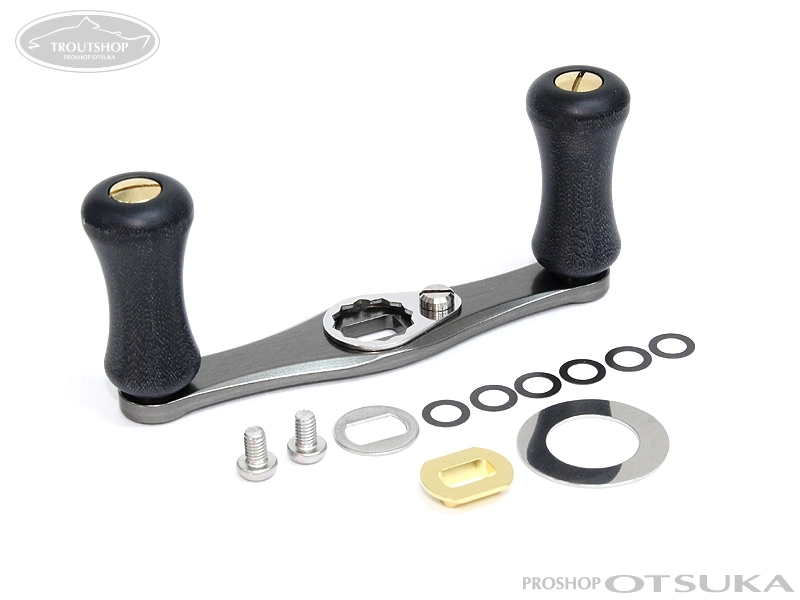 NSクラフト ファンシーツイン ローリー65AS 丸ノブ スリムR黒 65mm  ベイトリール ABU・ダイワ・イスズ  #TiGr(チタングレイ)