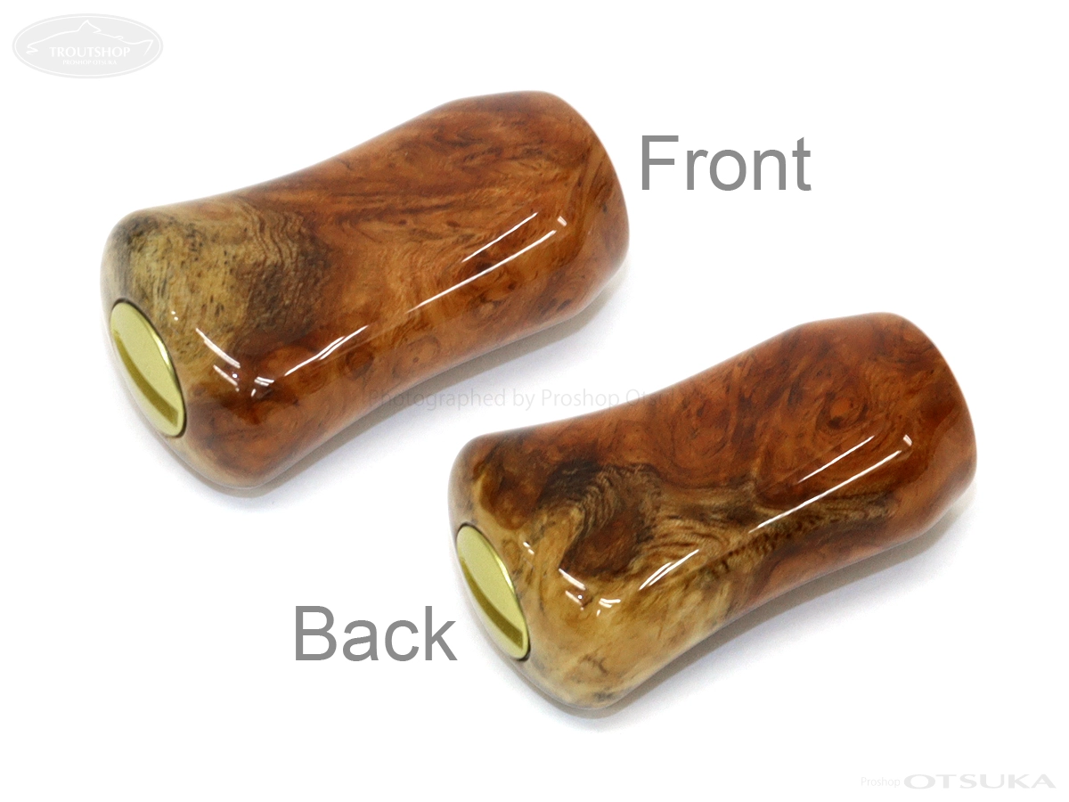 わたらせ樹脂工房 ウッドノブ シマノ左用 - #花梨瘤紅白(1) プロ