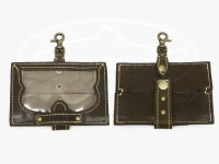 レザースタイルペルフェット レザーライセンス  ペルフェオリジナル #オイルドカーキ(ベージュステッチ) 外寸12cmX8cm