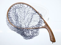 ワイズカスタム ランディングネット - WISE 45cm カーブ スタンドード グリップ材:チーク 全長45cm 間口32.5cm 全幅23cm