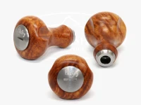 プレトリー バルーンノブ - 花梨瘤 艶なし  #ガンメタ 最大径部:約31mm　最小クビレ部:約13mm