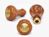 プレトリー バルーンノブ - 花梨瘤 艶なし  #ゴールド 最大径部:約31mm　最小クビレ部:約13mm